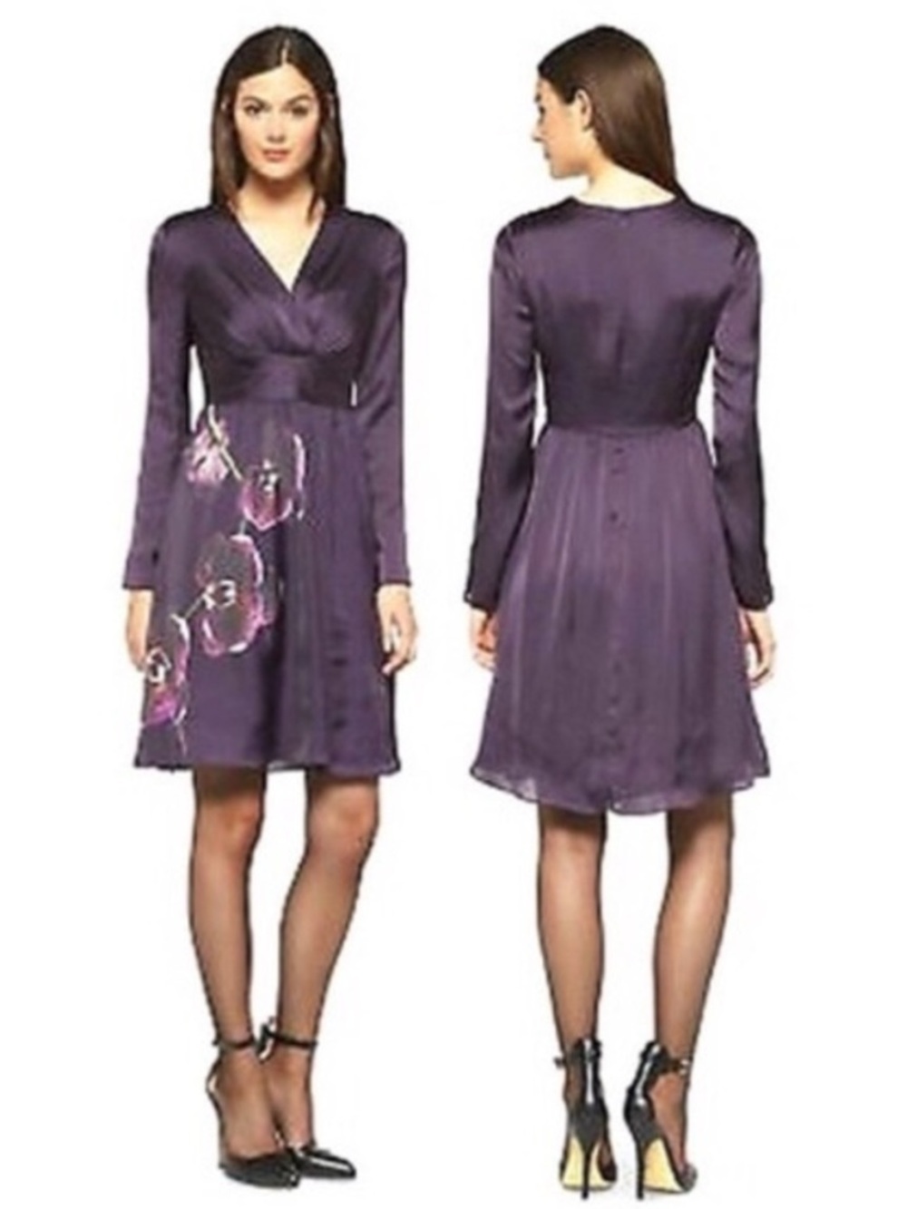 Altuzarra for Target Purple Orchid Floral Satin Cocktail Dress